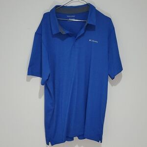 Columbia omni-wick blue polo short sleeve